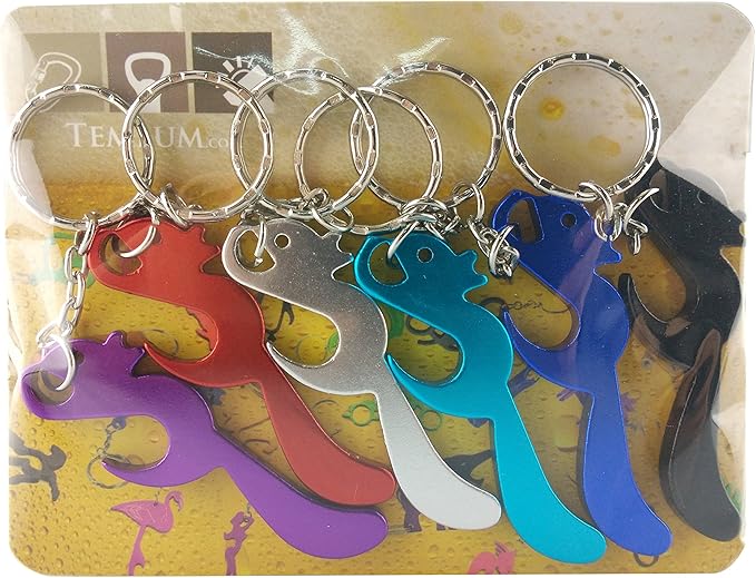 Swatom Squirrel Keychain Bottle Opener Beer Opener Tool Key Tag Chain Ring Accessories (Squirrel, 6)
