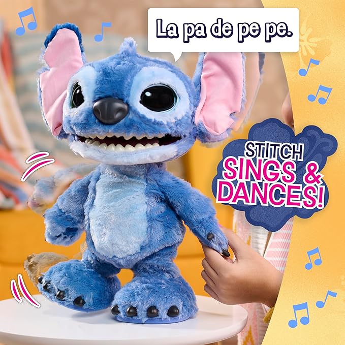 Disney Stitch Just Play Ultimate Interactive 17" Plush Toy, 100+ Sounds & Reactions, Inspired by Disney’s Live-Action Lilo & Stitch Film, New Movie Toy for Fans, Girls, Boys, Kids 3 and Up by