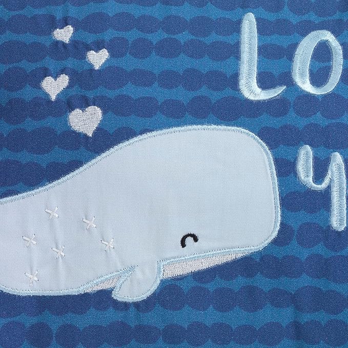 Lambs & Ivy Oceania Decorative Throw Pillow - Blue Ocean Whale
