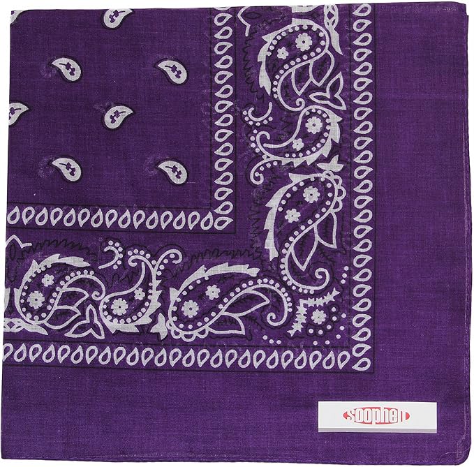 Soophen One Dozen Cowboy Bandanas 100% Cotton 22 x 22 inch