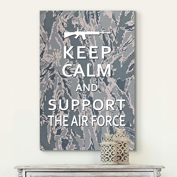 Renditions Gallery Nature Military Wall Art Home Paintings & Prints Artwork Calm Supportive Airforce Glam Patriotic Motivational American Modern Decor for Bedroom Office Kitchen - 36"x48" LT25
