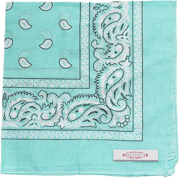 Soophen One Dozen Cowboy Bandanas 100% Cotton 22 x 22 inch