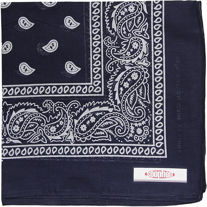 Soophen One Dozen Cowboy Bandanas 100% Cotton 22 x 22 inch