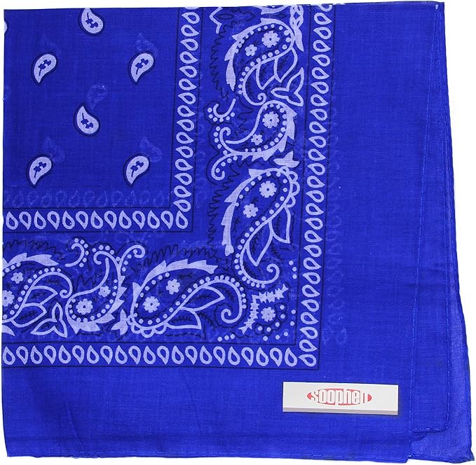Soophen One Dozen Cowboy Bandanas 100% Cotton 22 x 22 inch