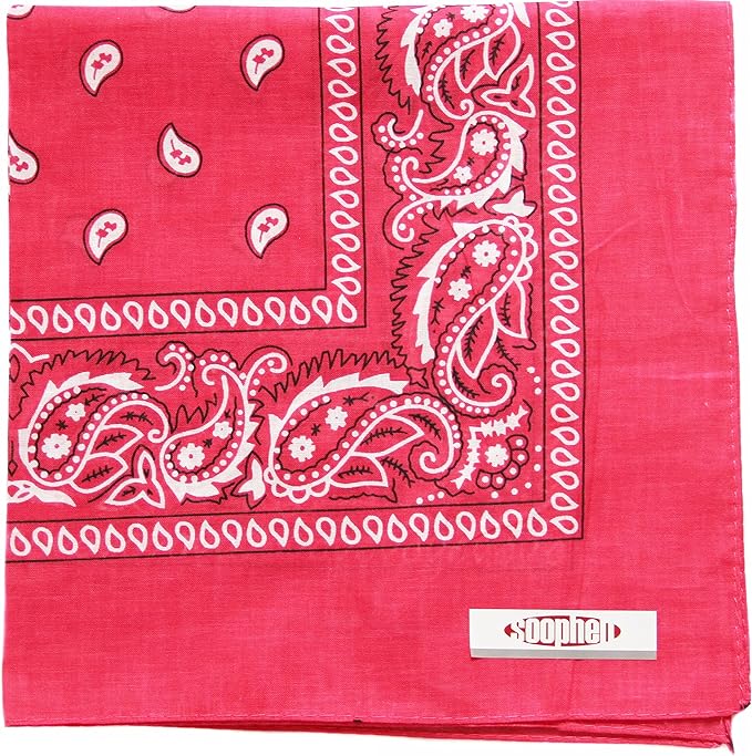 Soophen One Dozen Cowboy Bandanas 100% Cotton 22 x 22 inch