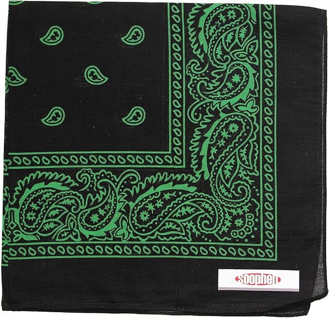 Soophen One Dozen Cowboy Bandanas 100% Cotton 22 x 22 inch