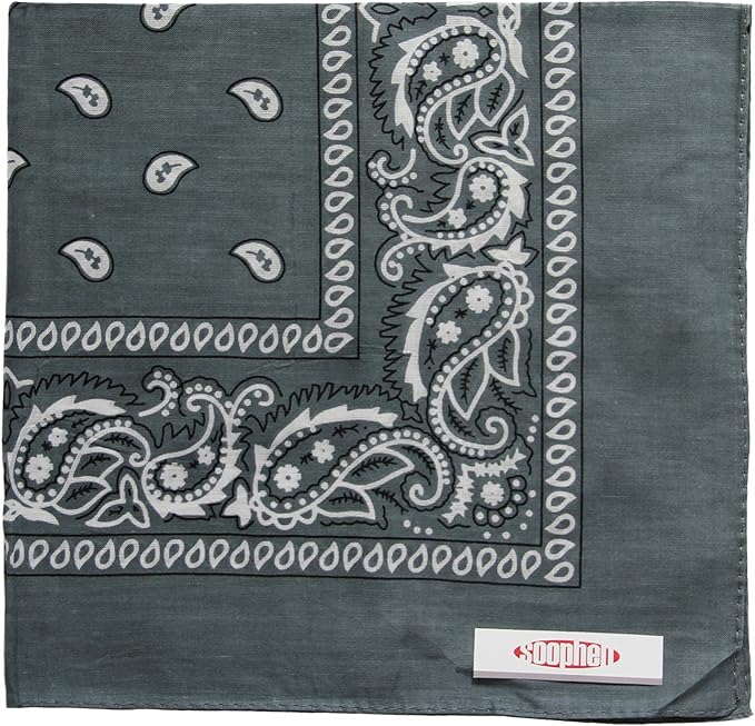 Soophen One Dozen Cowboy Bandanas 100% Cotton 22 x 22 inch