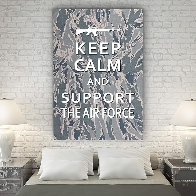 Renditions Gallery Nature Military Wall Art Home Paintings & Prints Artwork Calm Supportive Airforce Glam Patriotic Motivational American Modern Decor for Bedroom Office Kitchen - 24"x32" LT25