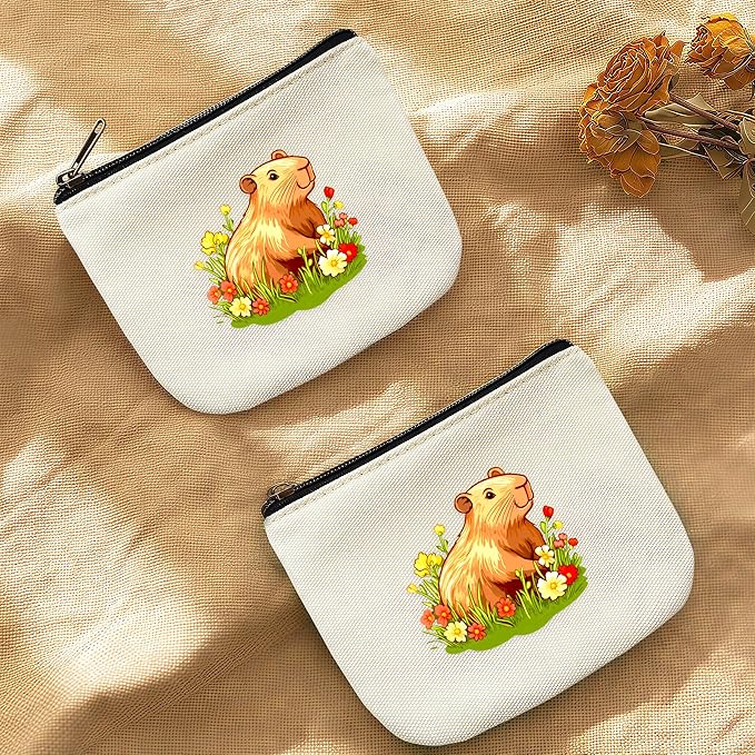 Capybara Coin Purse Pouch Bag Holder for Teens Girls Women Kids, Capybara Lovers Gifts Stuff Decor, Small Mini Purse Coin Card Key Headset Lipstick!