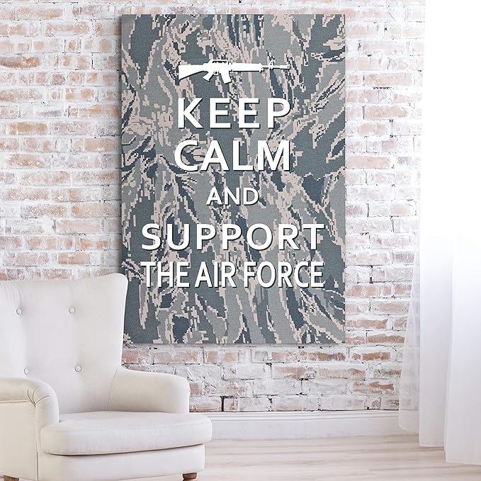Renditions Gallery Nature Military Wall Art Home Paintings & Prints Artwork Calm Supportive Airforce Glam Patriotic Motivational American Modern Decor for Bedroom Office Kitchen - 36"x48" LT25