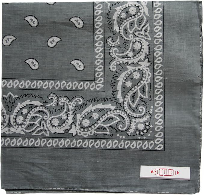 Soophen One Dozen Cowboy Bandanas 100% Cotton 22 x 22 inch