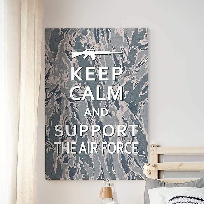 Renditions Gallery Nature Military Wall Art Home Paintings & Prints Artwork Calm Supportive Airforce Glam Patriotic Motivational American Modern Decor for Bedroom Office Kitchen - 16"x20" LT25