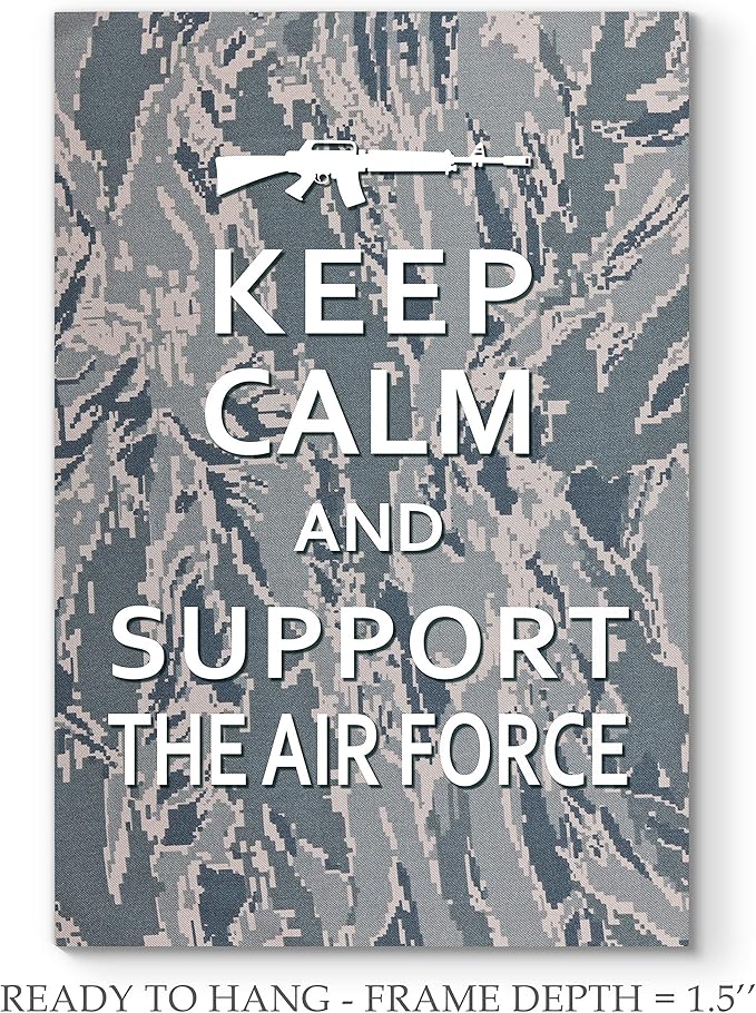 Renditions Gallery Nature Military Wall Art Home Paintings & Prints Artwork Calm Supportive Airforce Glam Patriotic Motivational American Modern Decor for Bedroom Office Kitchen - 16"x20" LT25