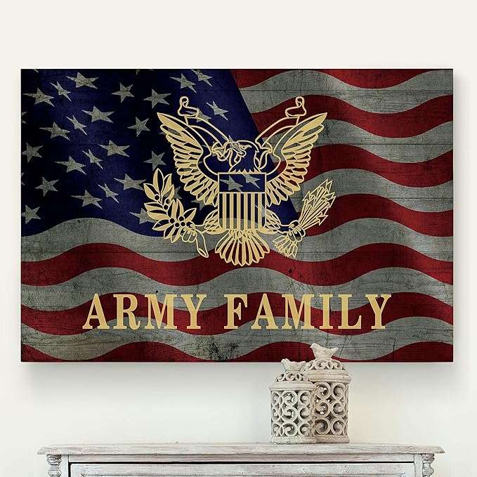 Renditions Gallery Canvas Patriotic Wall Art Modern Paintings Decorations American Army Family Glam Loyal Military Airforce Wall Hanging for Bedroom Office Kitchen Prints - 30"x40" LT25