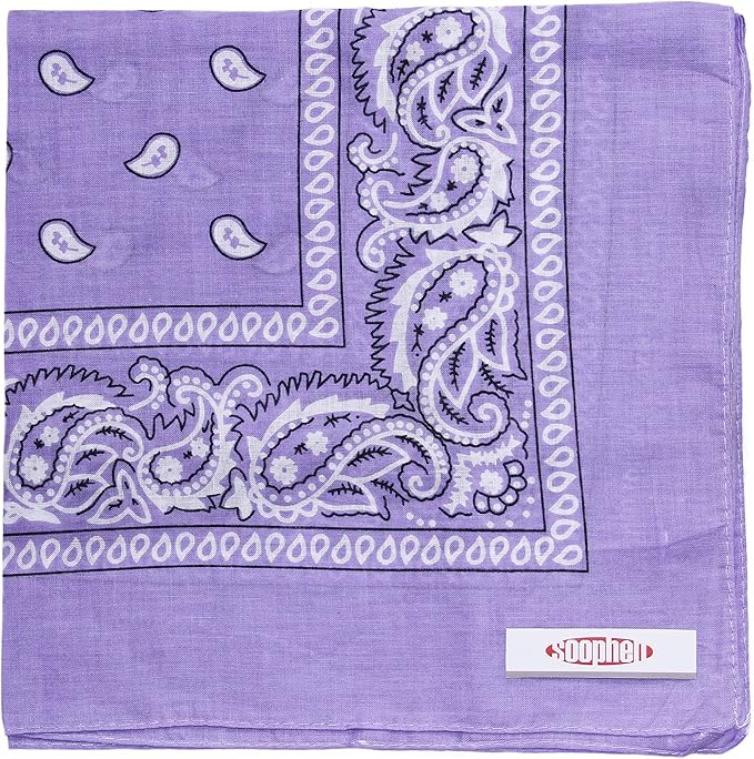 Soophen One Dozen Cowboy Bandanas 100% Cotton 22 x 22 inch