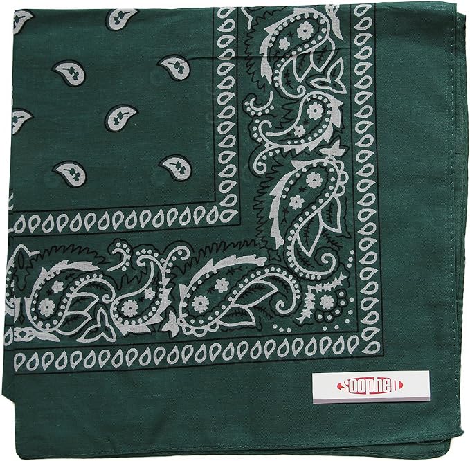 Soophen One Dozen Cowboy Bandanas 100% Cotton 22 x 22 inch