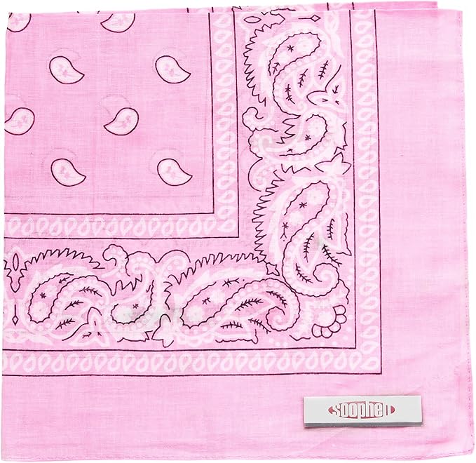 Soophen One Dozen Cowboy Bandanas 100% Cotton 22 x 22 inch