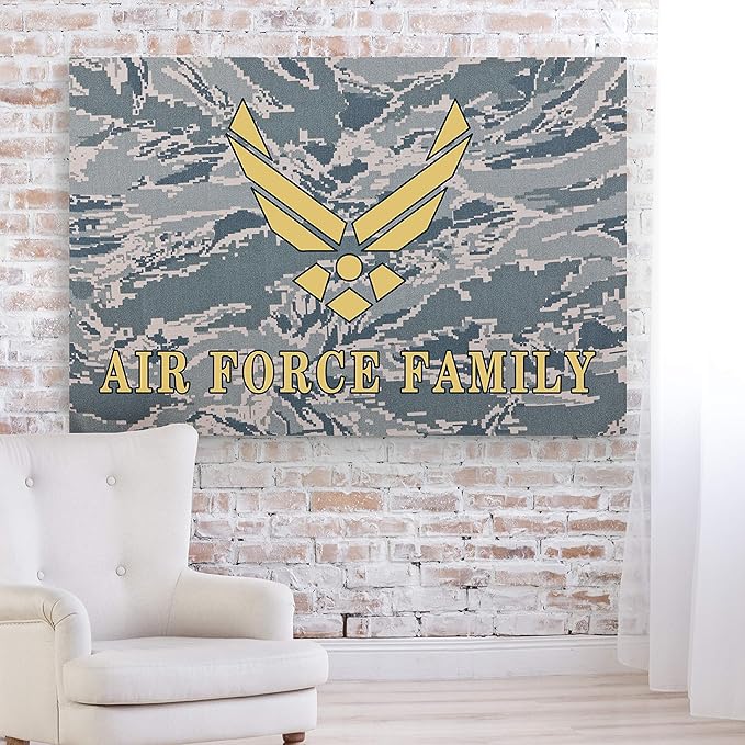 Renditions Gallery Nature Military Wall Art Home Paintings & Prints Golden Airforce Crest Modern Patriotic American Nationalist Decorations for Bedroom Office Kitchen - 36"x48" LT25