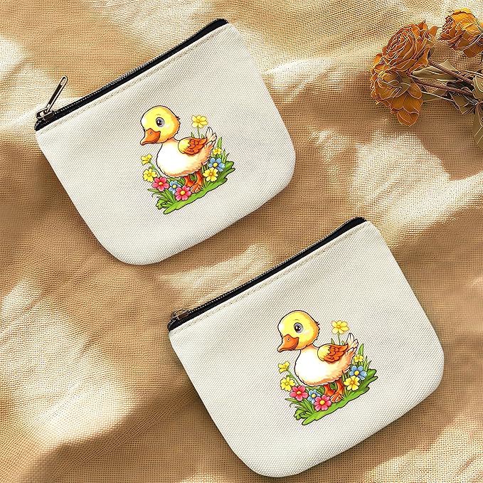 Duck Coin Purse Pouch Bag Holder for Teens Girls Women Kids, Duck Lovers Gifts Stuff Decor, Small Mini Purse Coin Card Key Headset Lipstick!