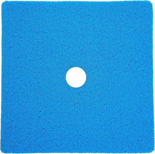 Enkosi Loofah Shower Mat with Drain Hole – Cushioned Anti-Slip Square Bath Mat for Showers, and Bathroom Floors – Textured PVC, Non Slip Safety Pad for Walk-in Stalls and Wet Areas (27x27 Blue)