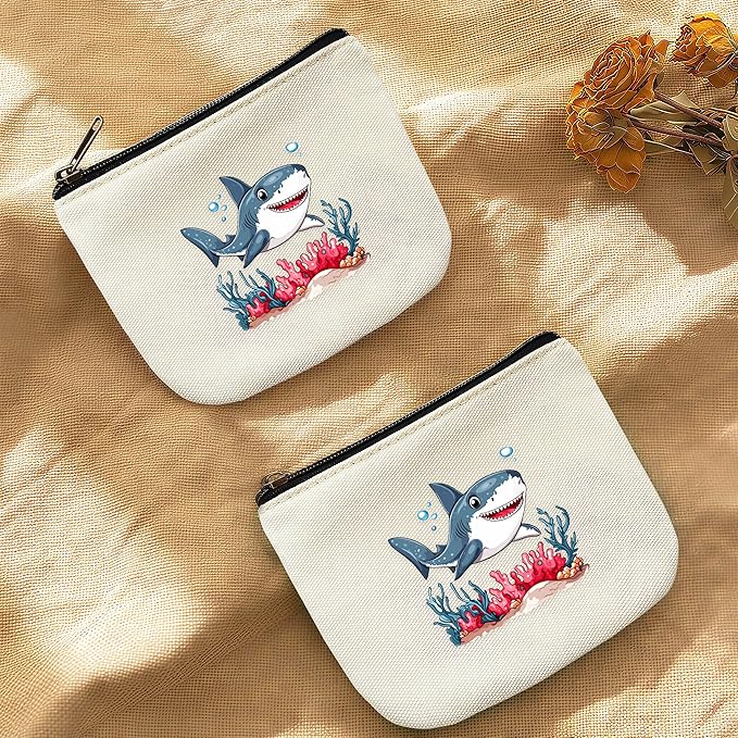 Shark Coin Purse Pouch Bag Holder for Teens Girls Women Kids, Animal Lovers Gifts Stuff Decor, Small Mini Purse Coin Card Key Headset Lipstick!