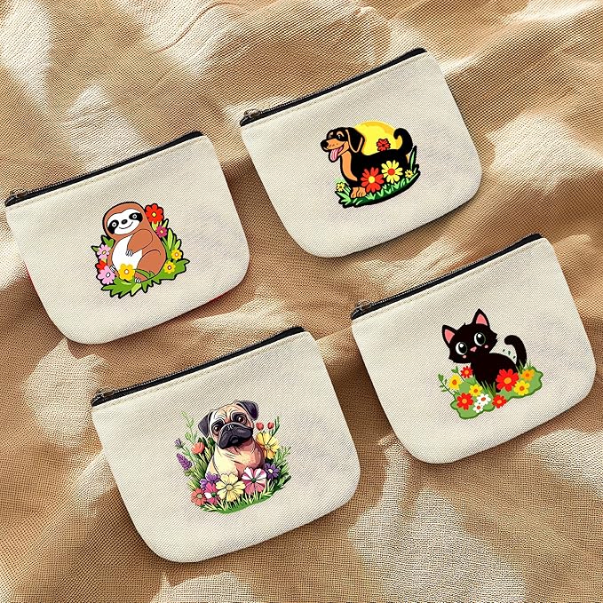 Pug Coin Purse Pouch Bag Holder for Teens Girls Women Kids, Pug Lovers Gifts Stuff Decor, Small Mini Purse Coin Card Key Headset Lipstick!