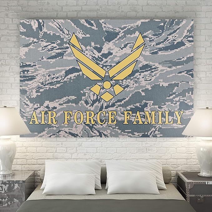 Renditions Gallery Nature Military Wall Art Home Paintings & Prints Golden Airforce Crest Modern Patriotic American Nationalist Decorations for Bedroom Office Kitchen - 30"x40" LT25