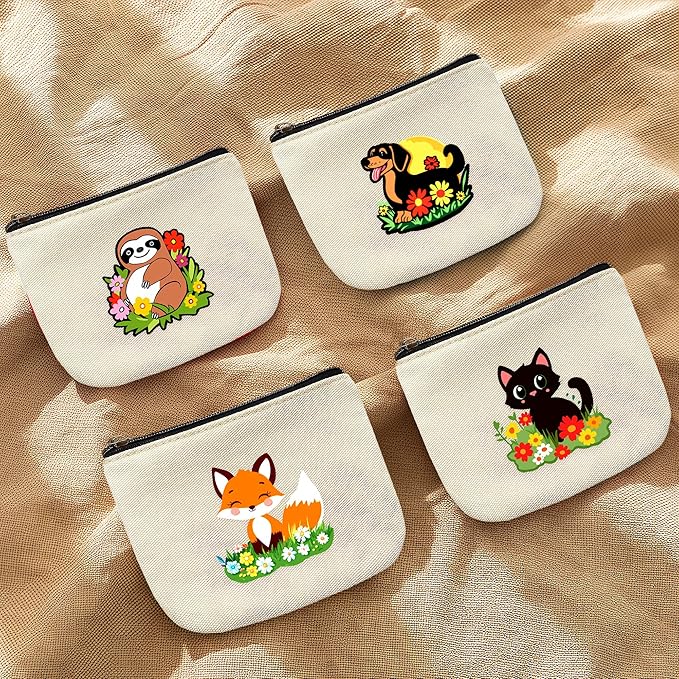 Fox Coin Purse Pouch Bag Holder for Teens Girls Women Kids, Animal Lovers Gifts Stuff Decor, Small Mini Purse Coin Card Key Headset Lipstick!