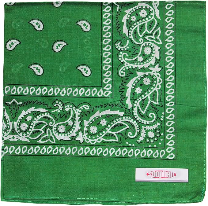 Soophen One Dozen Cowboy Bandanas 100% Cotton 22 x 22 inch