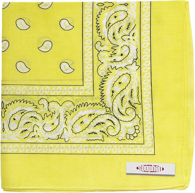 Soophen One Dozen Cowboy Bandanas 100% Cotton 22 x 22 inch