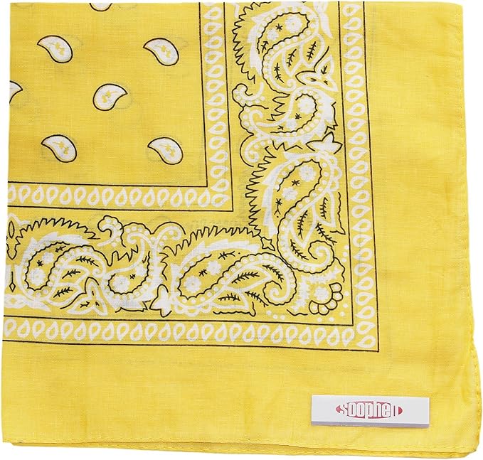 Soophen One Dozen Cowboy Bandanas 100% Cotton 22 x 22 inch