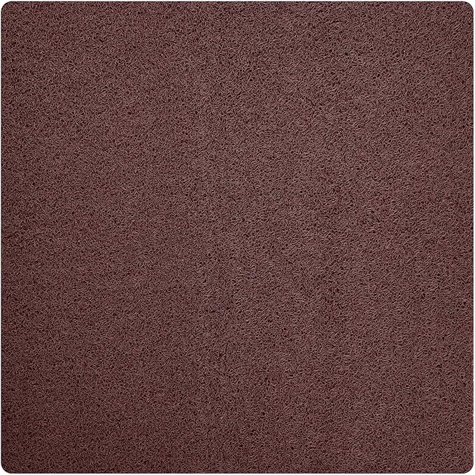 Enkosi Loofah Shower Mat Non-Slip - Anti-Slip Bath Mat for Inside Showers, Tub, Bathtub, Bathroom - Quick Dry PVC with Drain Holes - Cushioned Safety Grip - Secure for Kids and Elderly (Brown 24x24)