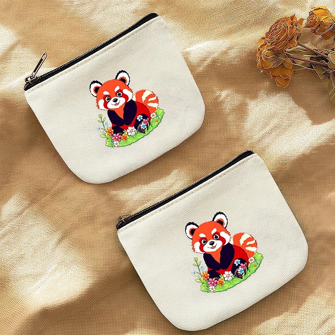 Red Panda Coin Purse Pouch Bag Holder for Teens Girls Women Kids, Red Panda Lovers Gifts Stuff Decor, Small Mini Purse Coin Card Key Headset Lipstick!