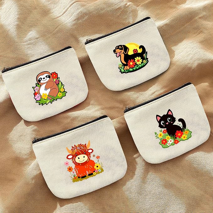 Highland Cow Coin Purse Pouch Bag Holder for Teens Girls Women Kids, Animal Lovers Gifts Stuff Decor, Small Mini Purse Coin Card Key Headset Lipstick!