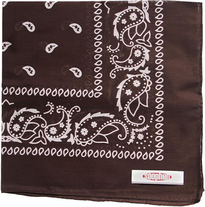 Soophen One Dozen Cowboy Bandanas 100% Cotton 22 x 22 inch