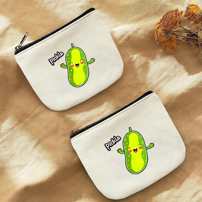 Pickle Coin Purse Pouch Bag Holder for Teens Girls Women Kids, Pickle Lovers Gifts Stuff Decor, Small Mini Purse Coin Card Key Headset Lipstick!
