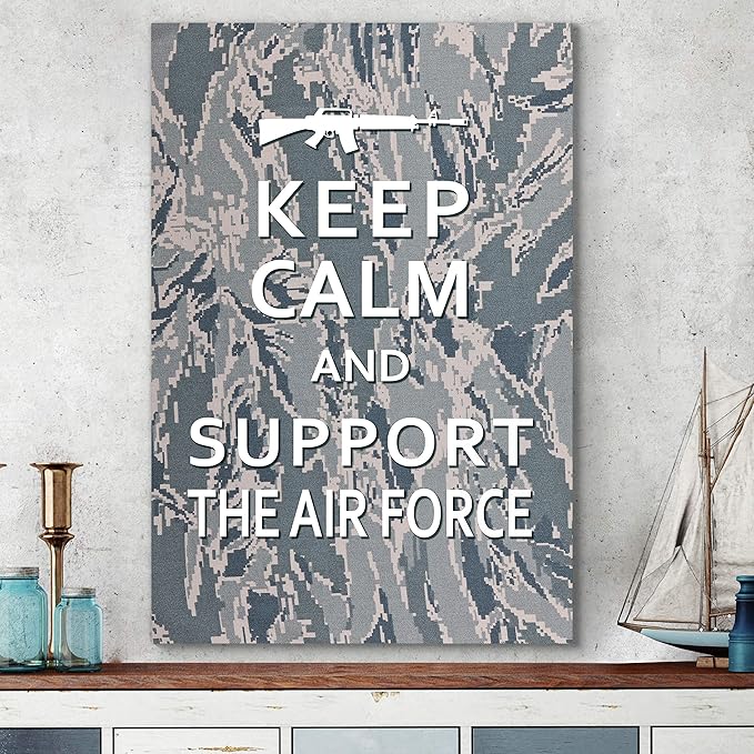 Renditions Gallery Nature Military Wall Art Home Paintings & Prints Artwork Calm Supportive Airforce Glam Patriotic Motivational American Modern Decor for Bedroom Office Kitchen - 36"x48" LT25